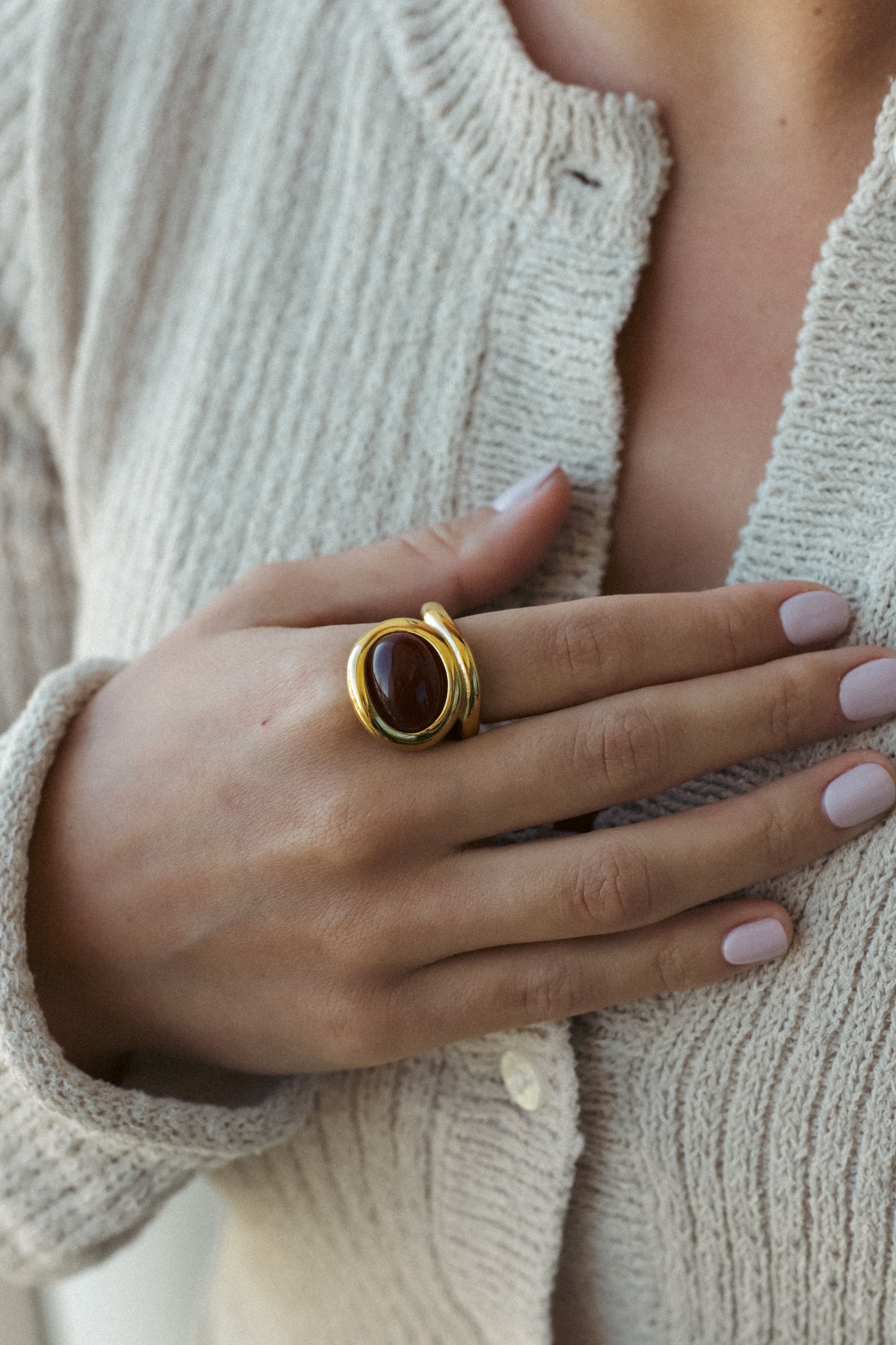 Elegant Gold-Plated Cocktail Ring
