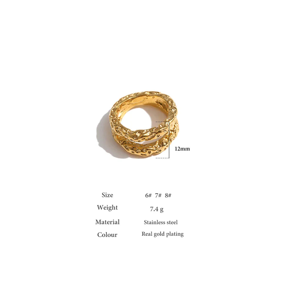 Effie Textured Wide Hollow Ring