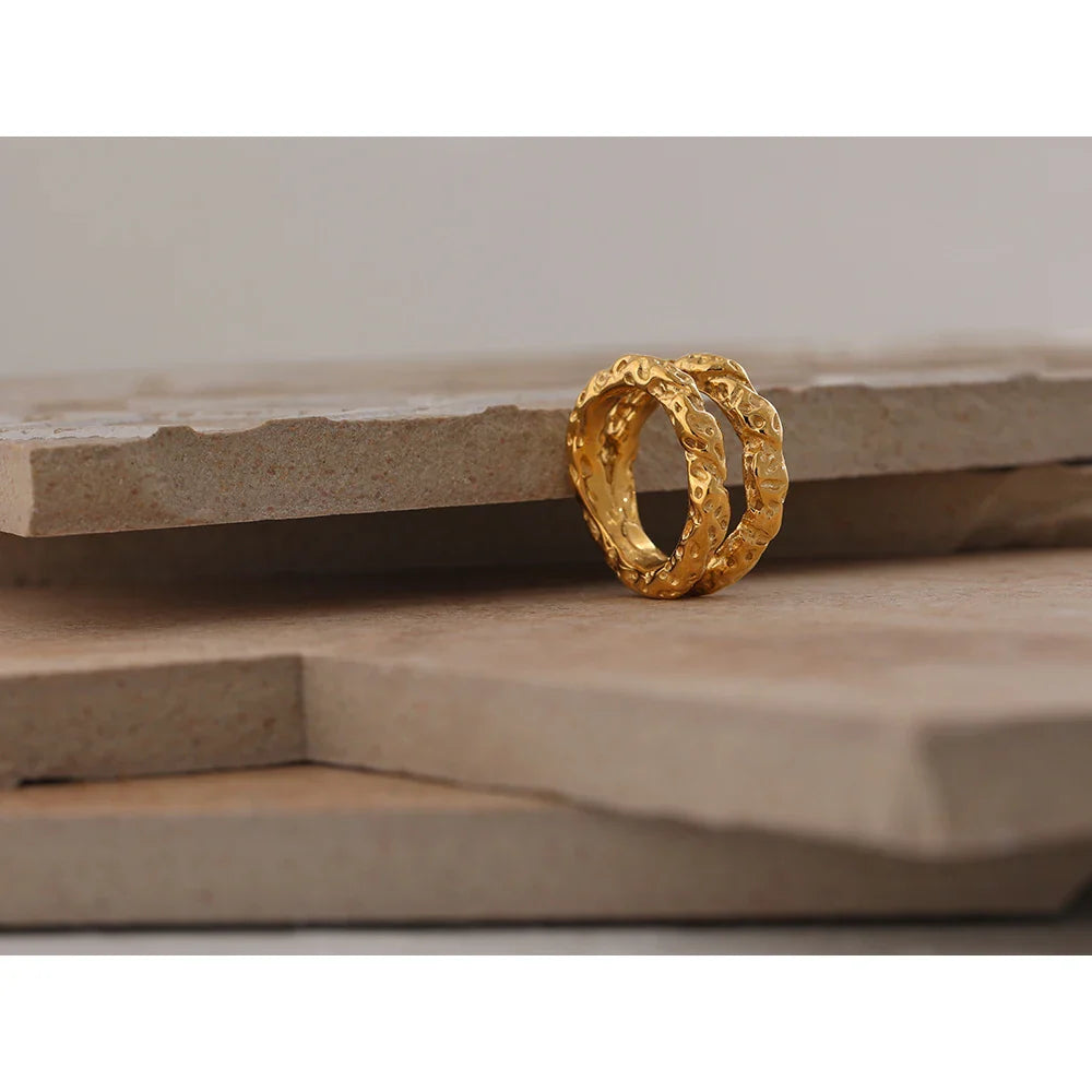 Effie Textured Wide Hollow Ring