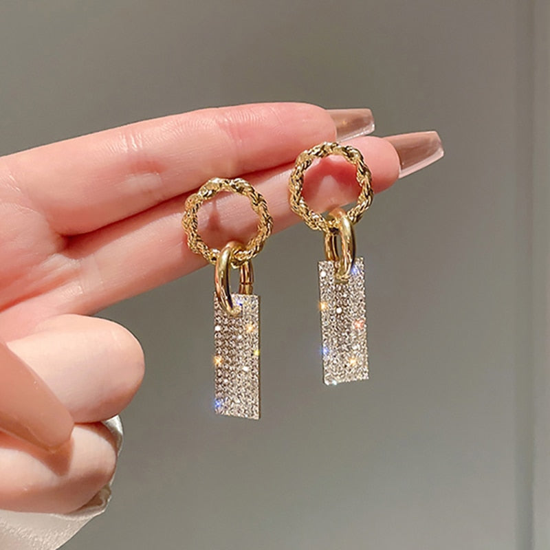 GOLD PLATED DIAMOND STUD EARRINGS