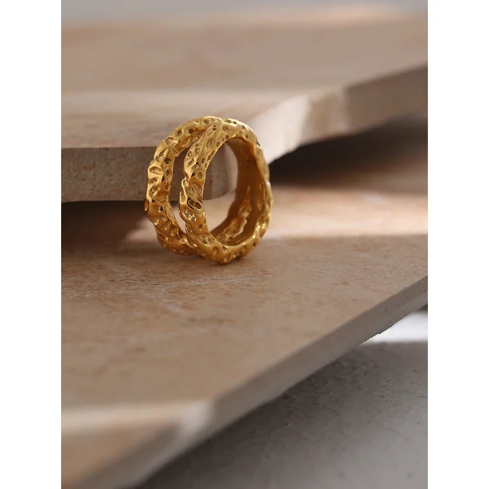 Effie Textured Wide Hollow Ring