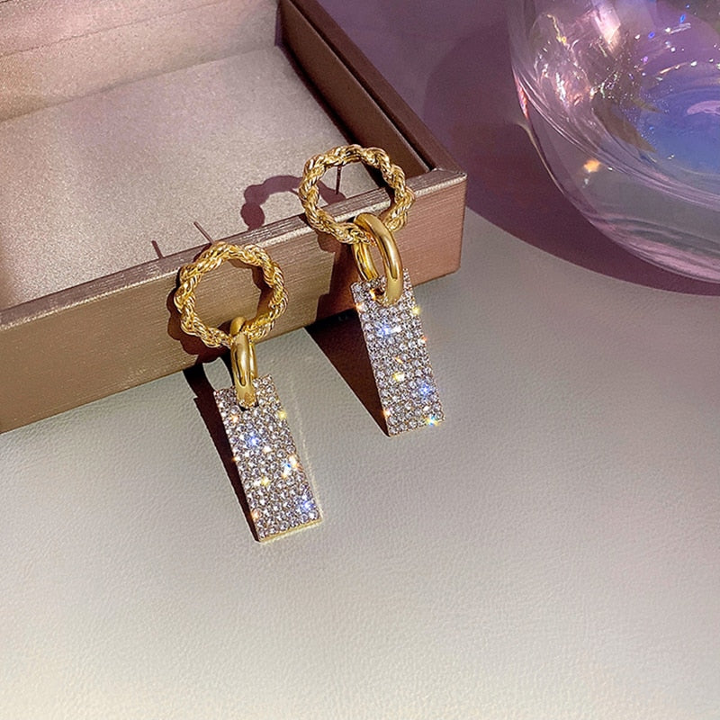 GOLD PLATED DIAMOND STUD EARRINGS