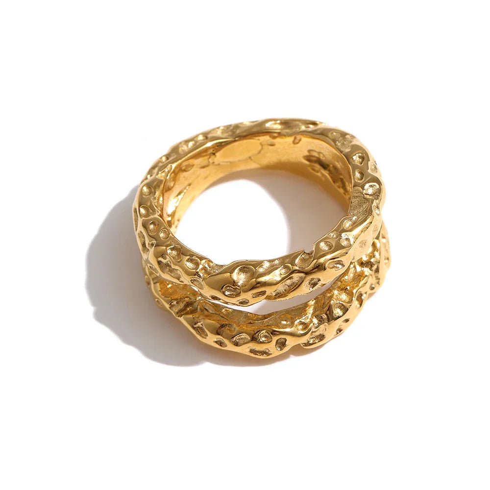 Effie Textured Wide Hollow Ring