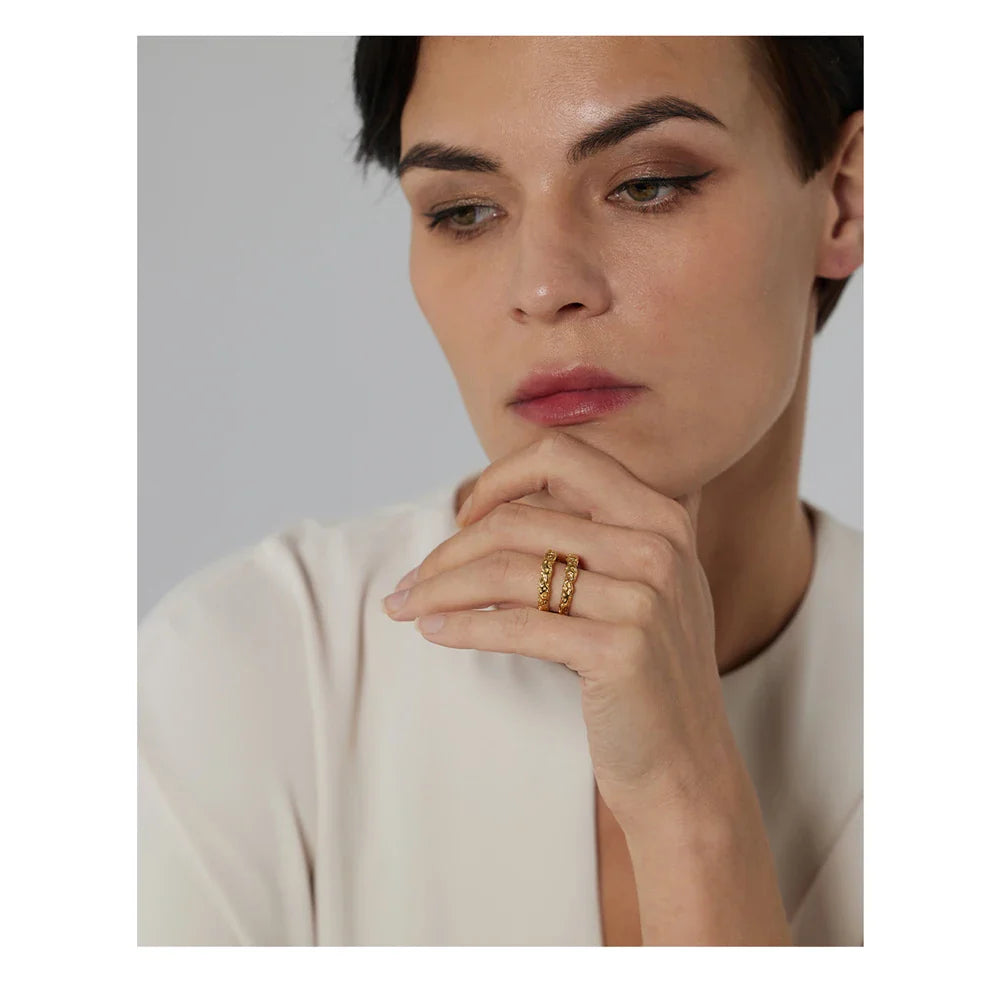 Effie Textured Wide Hollow Ring