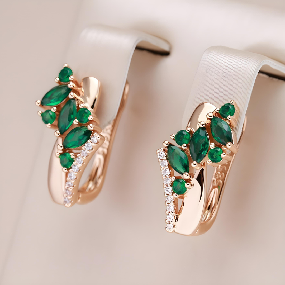 GOLD ROSE GOLD PLATED LONG EARRINGS WITH ENGRAVINGS