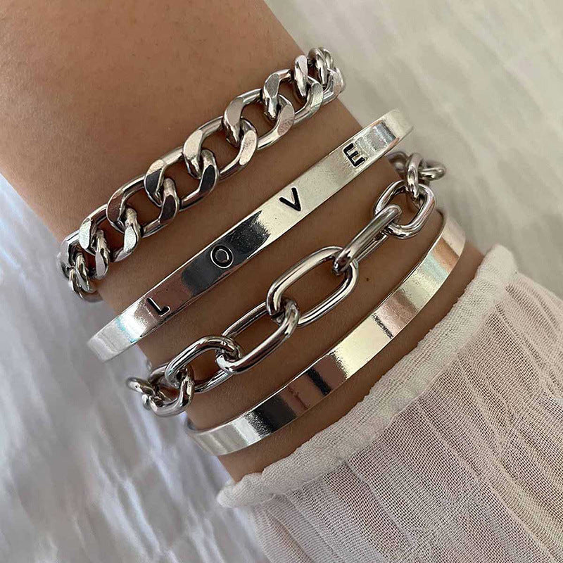 Elan Mercer Bracelet Set Silver
