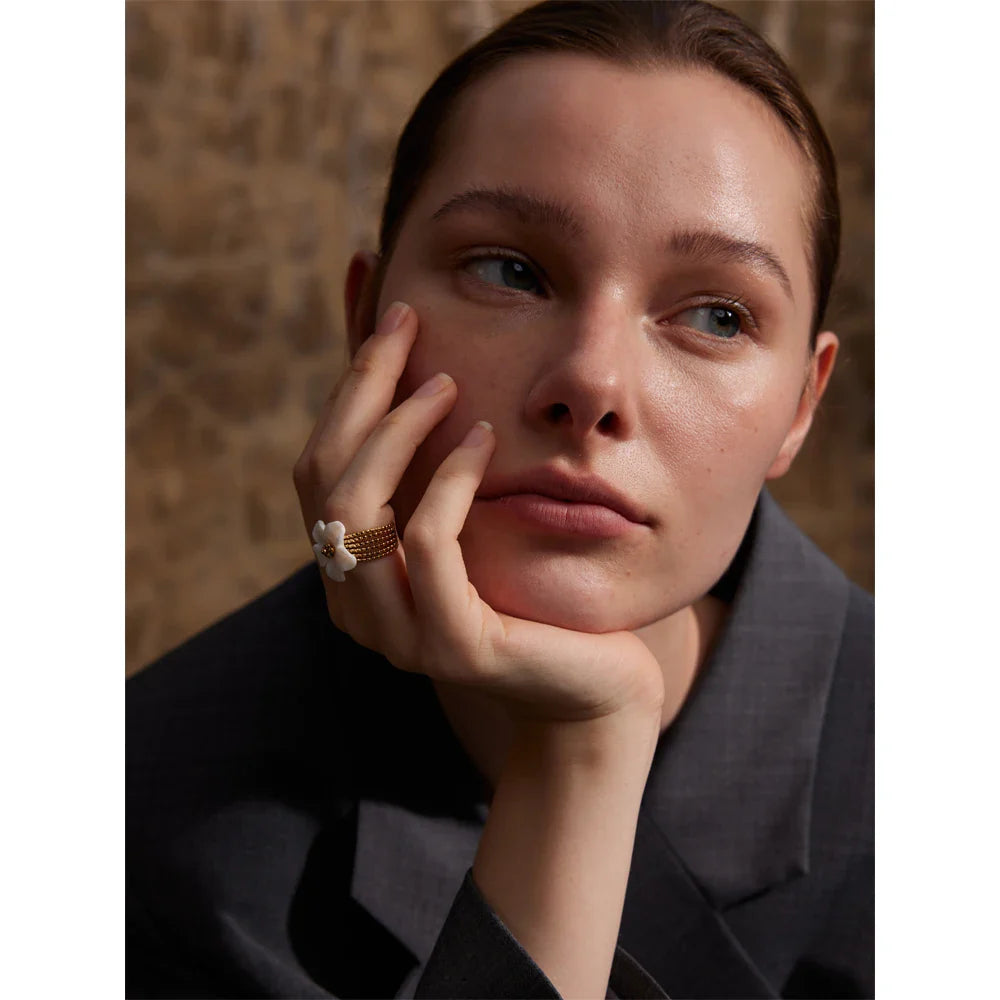 Penelope White Flower Ring