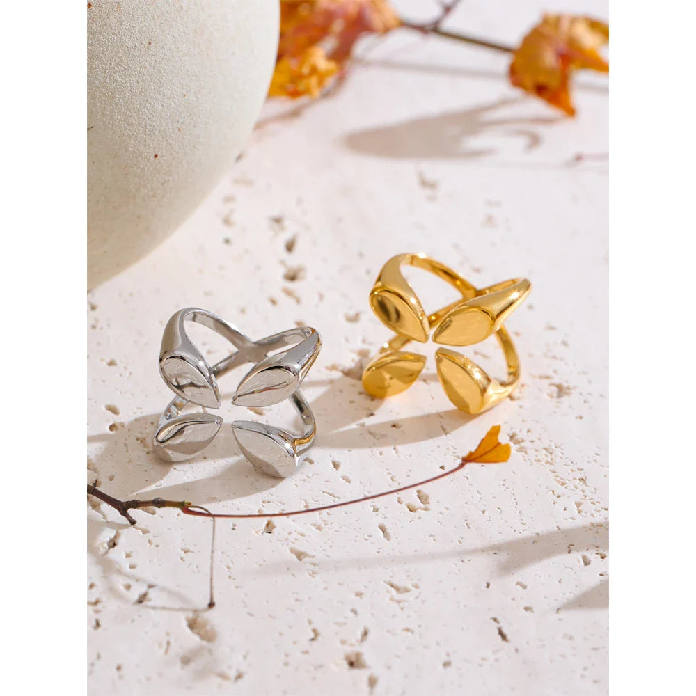 Adelina Flower Cuff Ring