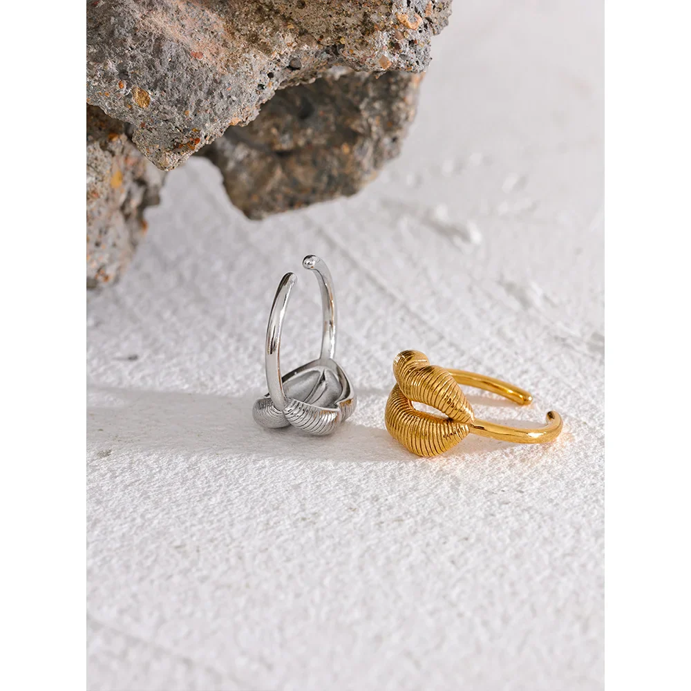 Elaine Lips Open Cuff Ring