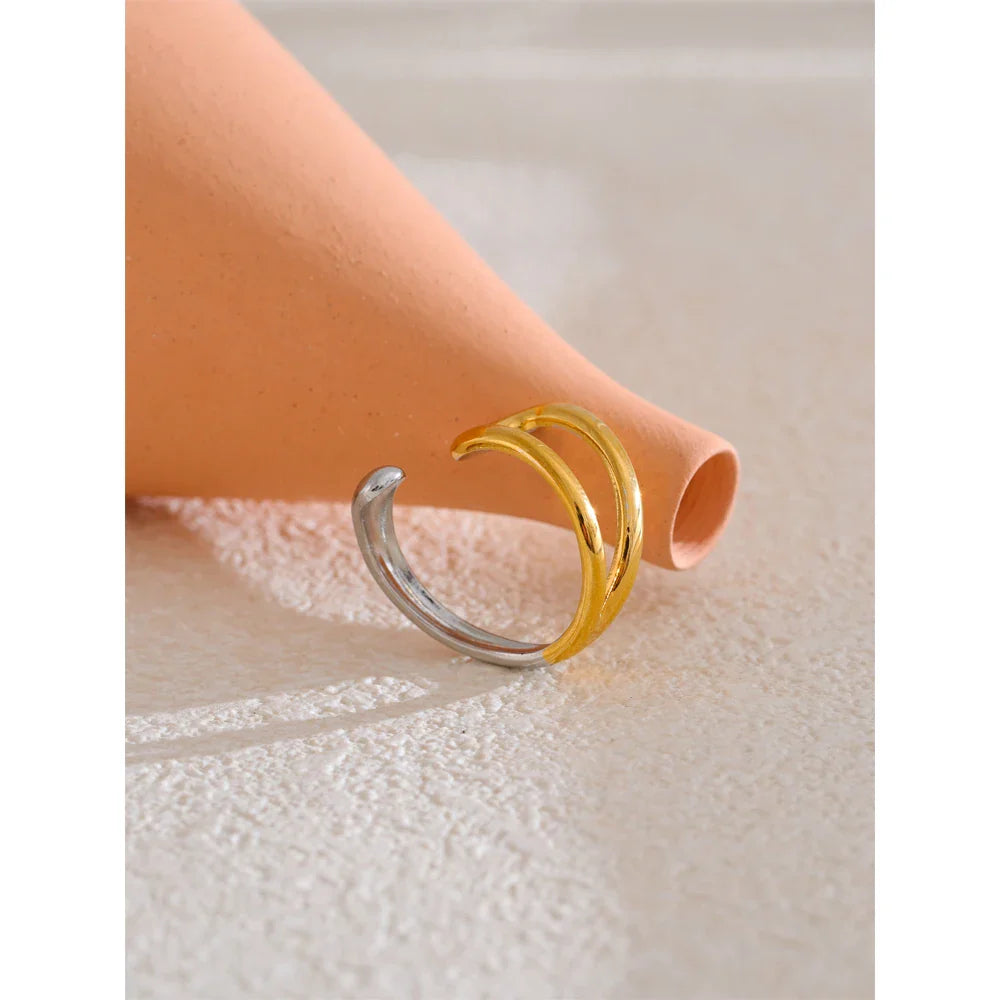 Aiza Geometric Open Cuff Ring
