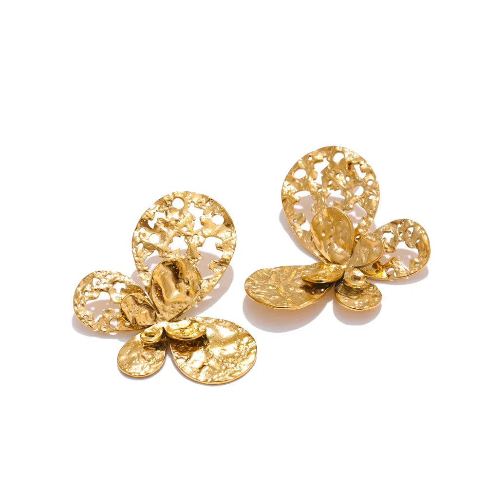 Annabelle Gold Butterfly Earrings & Cuff Ring