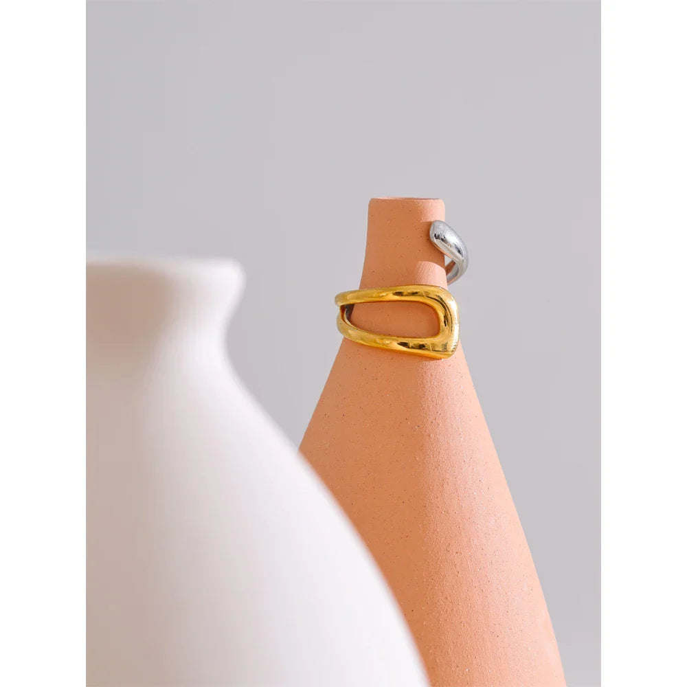Aiza Geometric Open Cuff Ring