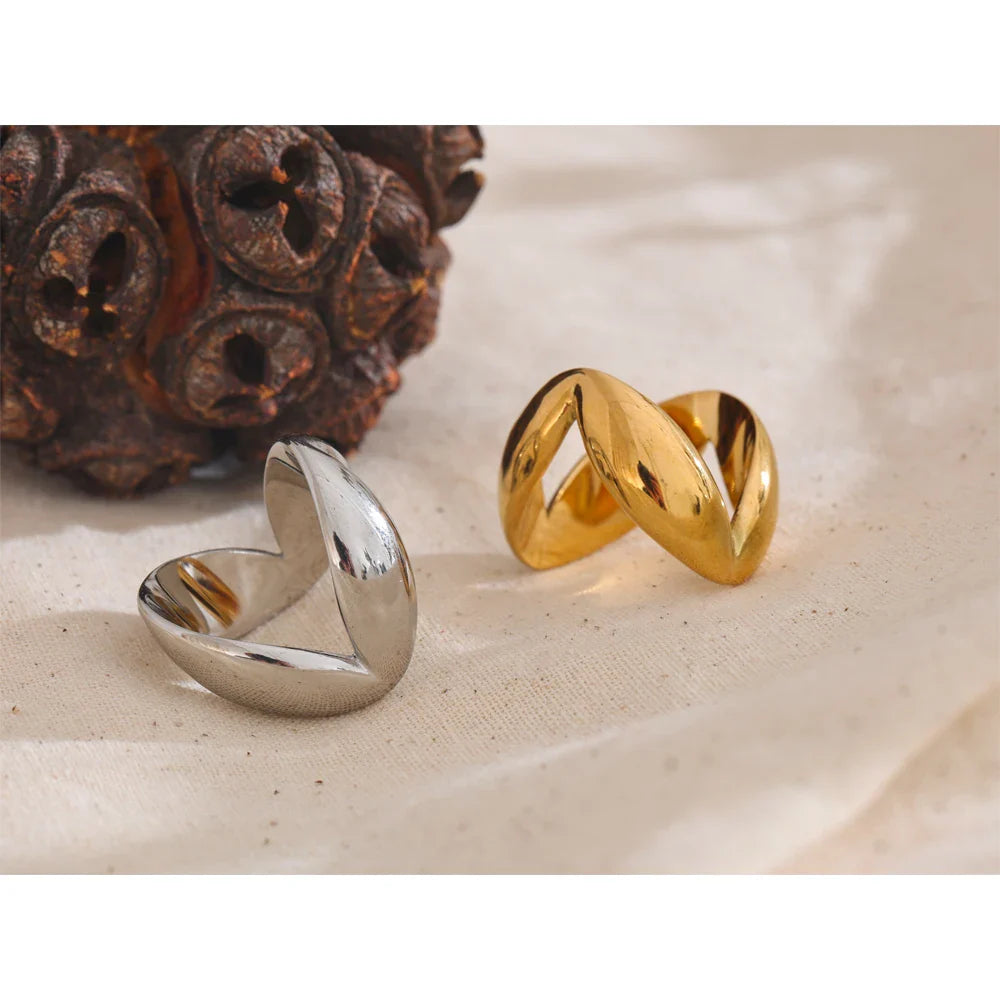 Brenna V Heart Ring