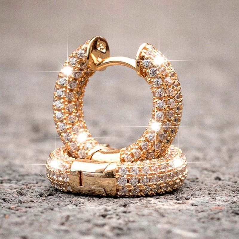 GOLD PLATED AND ZIRCONIA EARRINGS