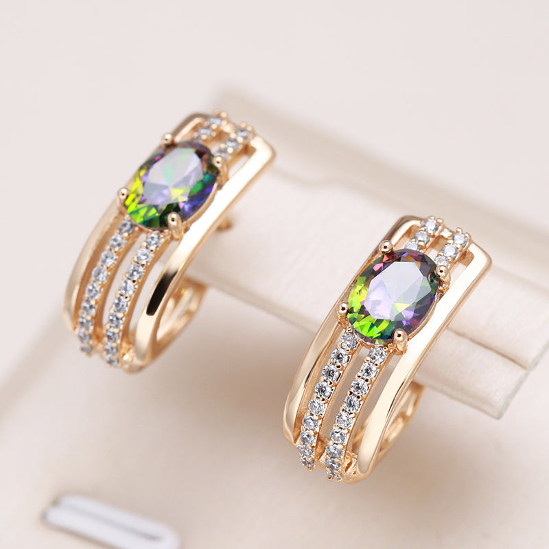 GOLD PLATED SAPPHIRE EARRINGS