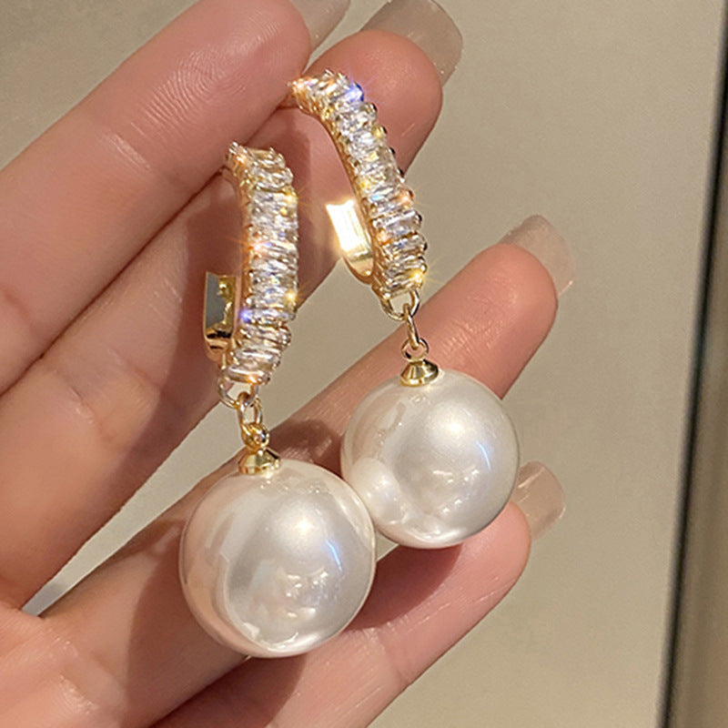GOLD PLATED HANDMADE NATURAL PEARL DANGLE EARRINGS