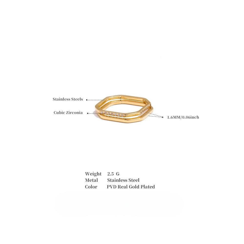 Dorothy Square Stackable Ring