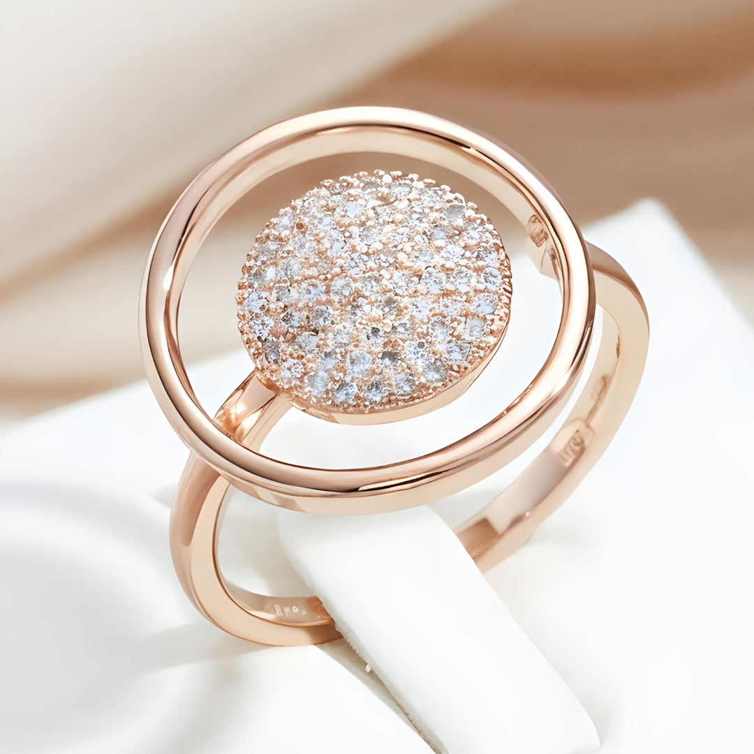 GOLD PLATED ZIRCONIA RING