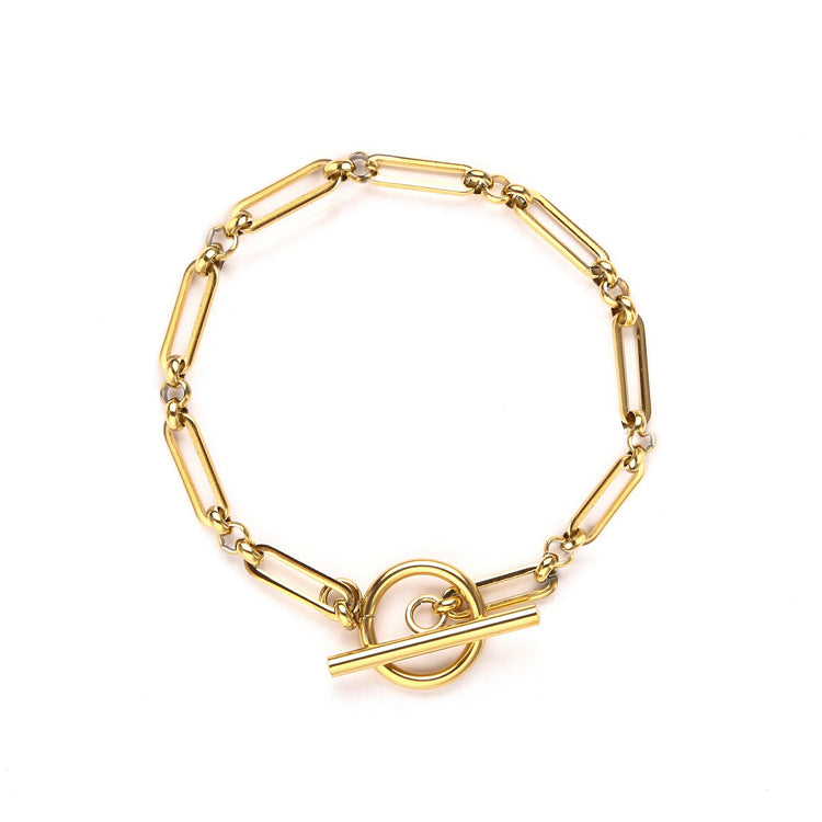 Link T-Bar Bracelet Gold