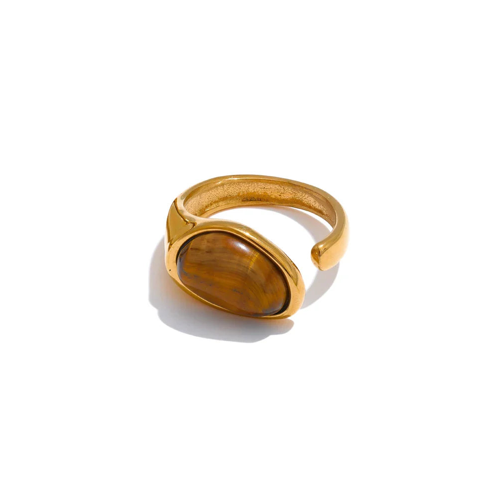 Carina Natural Stone Open Cuff Ring