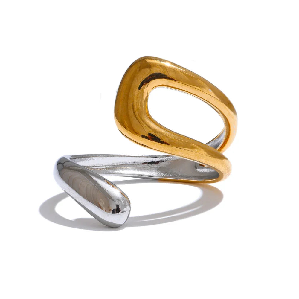 Aiza Geometric Open Cuff Ring
