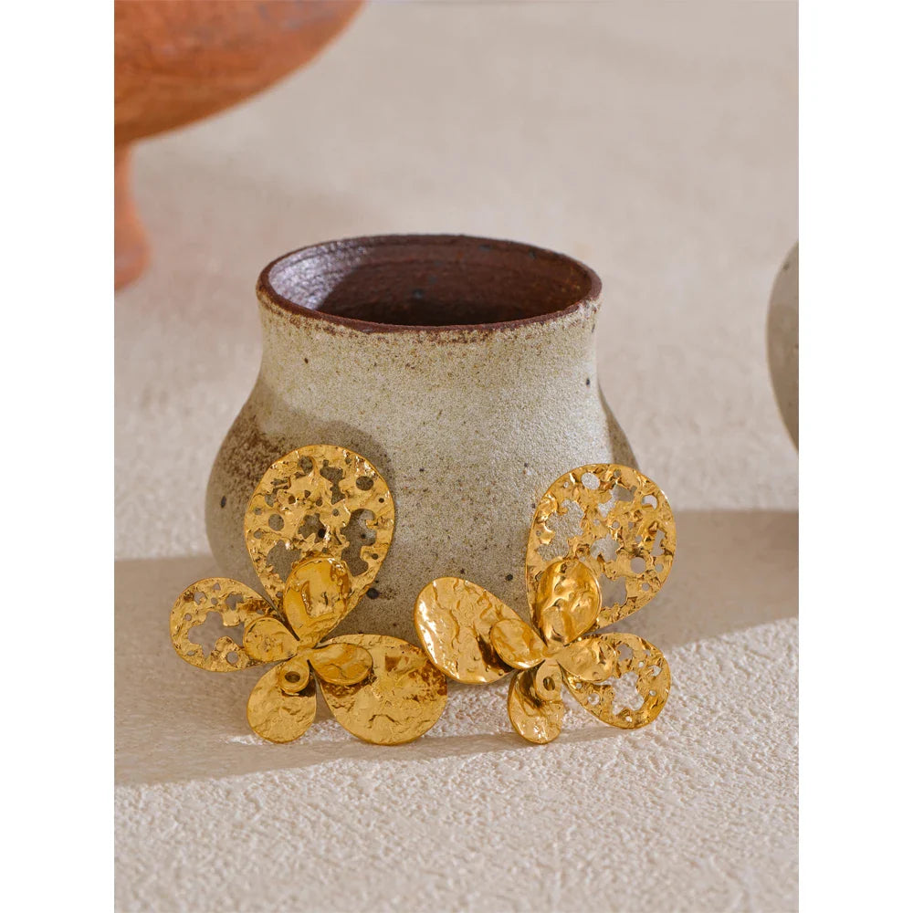 Annabelle Gold Butterfly Earrings & Cuff Ring