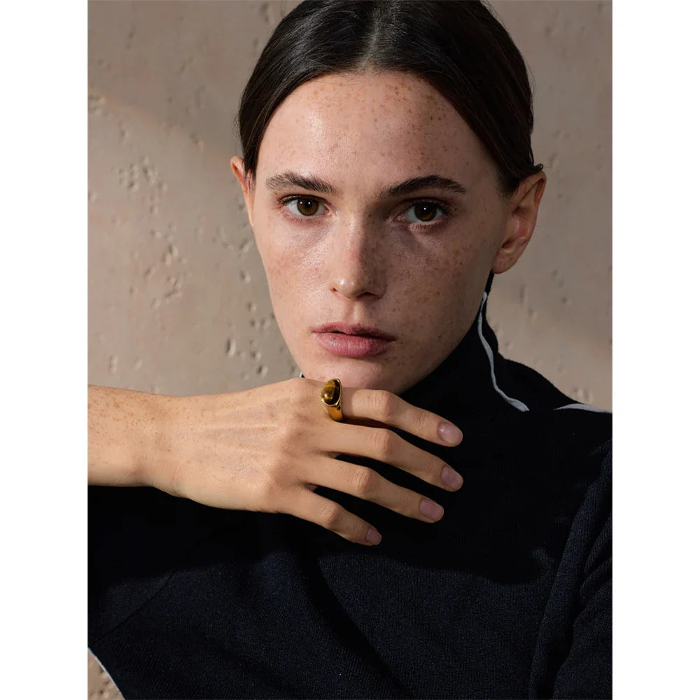 Carina Natural Stone Open Cuff Ring