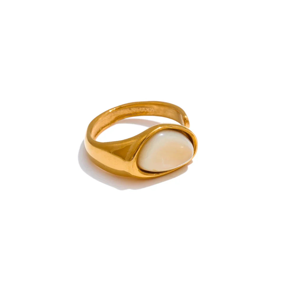 Carina Natural Stone Open Cuff Ring