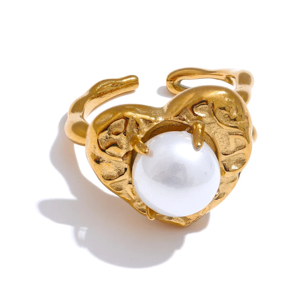 Bianca Heart Pearl Ring