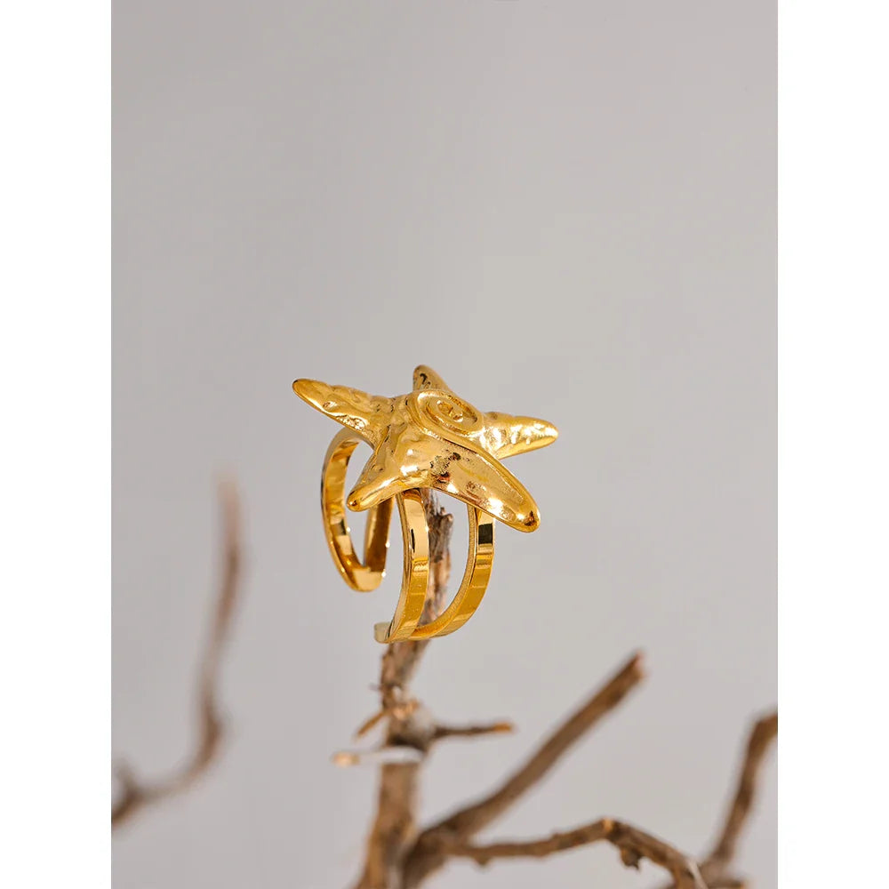 Ameya Starfish Cuff Ring
