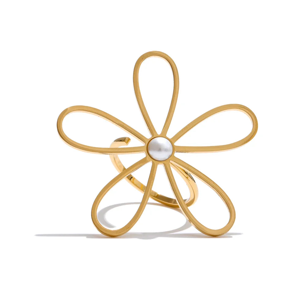 Seren Hollow Flower Ring