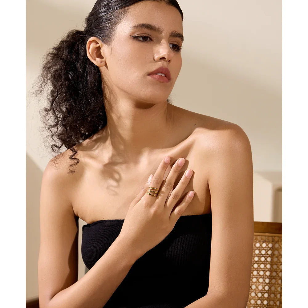 Kenza Layered Wide Ring