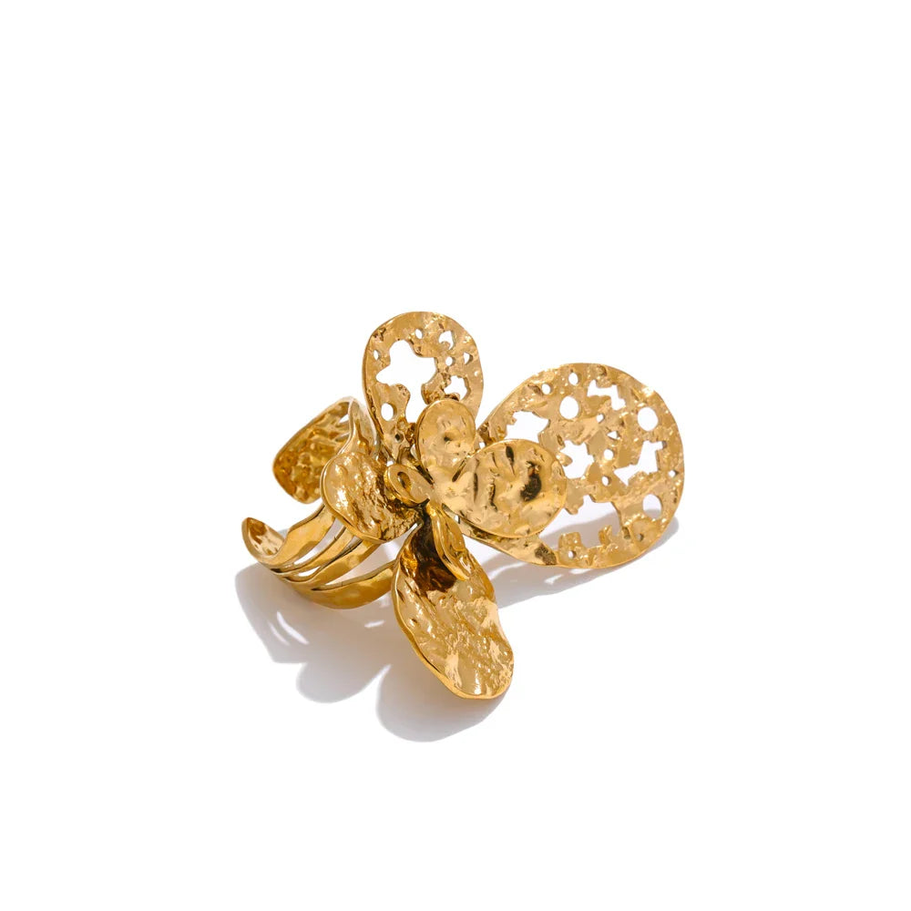 Annabelle Gold Butterfly Earrings & Cuff Ring
