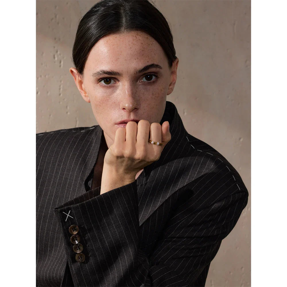 Kate Beaded Triangle & Pearl Ring