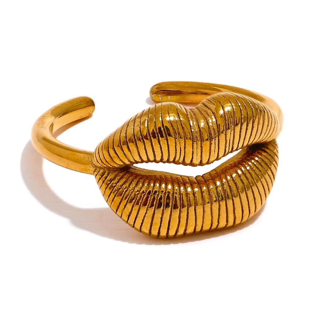 Elaine Lips Open Cuff Ring
