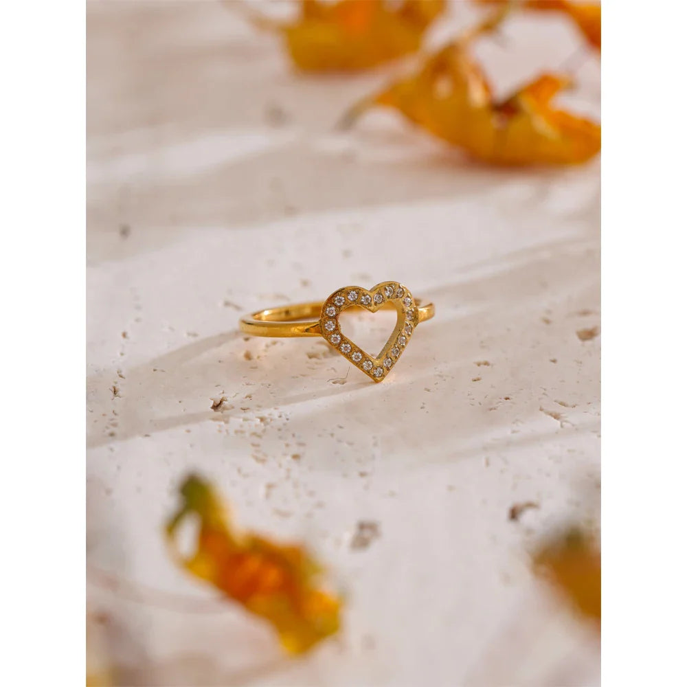 Marjorie Hollow Heart Ring
