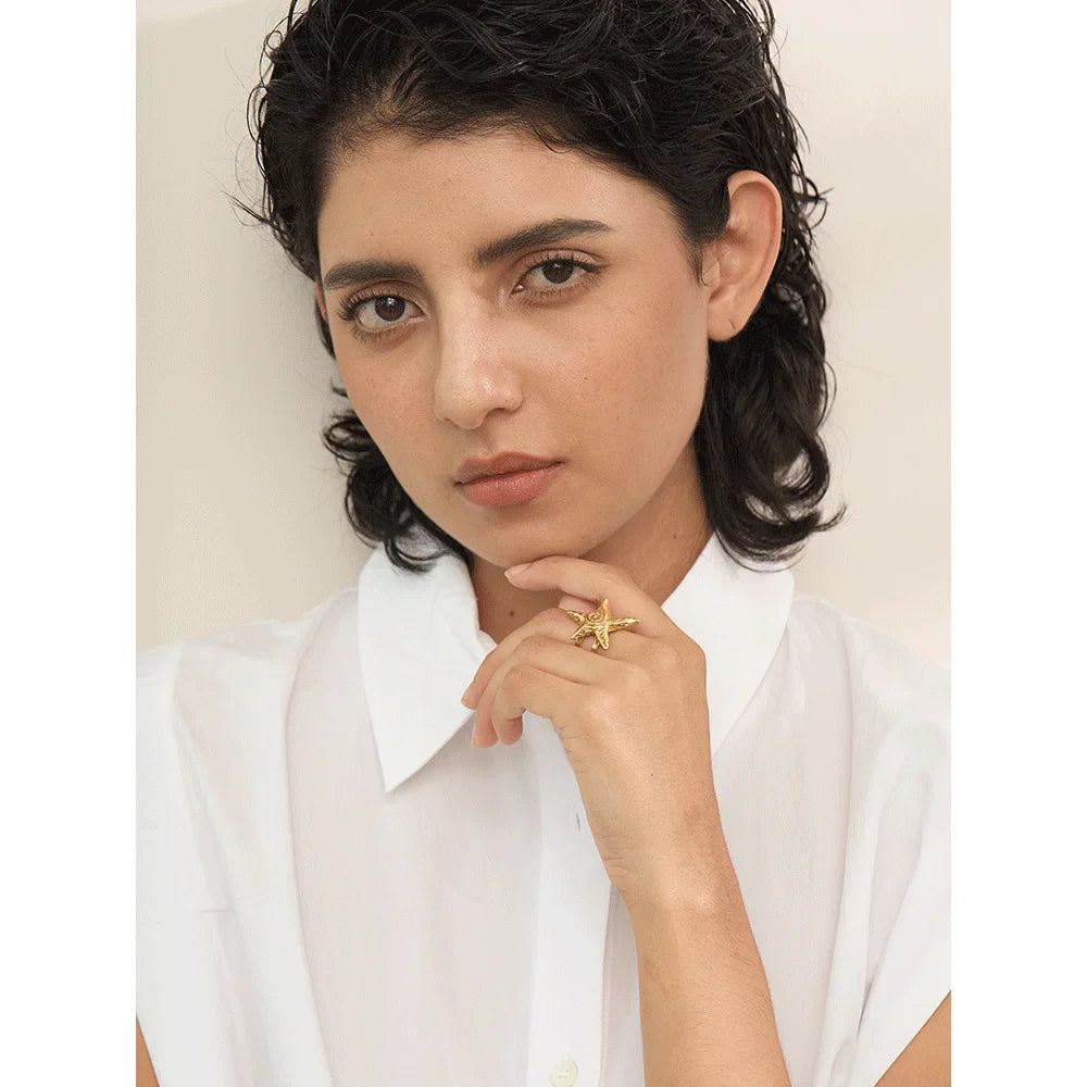 Ameya Starfish Cuff Ring
