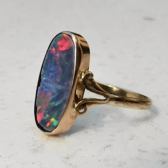Vintage Colorful Opal Ring